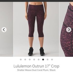 Lululemon Outrun 17” Crop Leggings Size 6